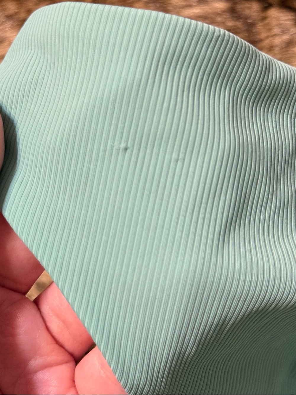 Bahimi Mint Green Ribbed Bikini Bottom with Gold Rings - Picture 8 of 8